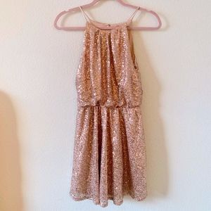 (‼️ SOLD‼️) All-Over Gold Sequin Mini Dress